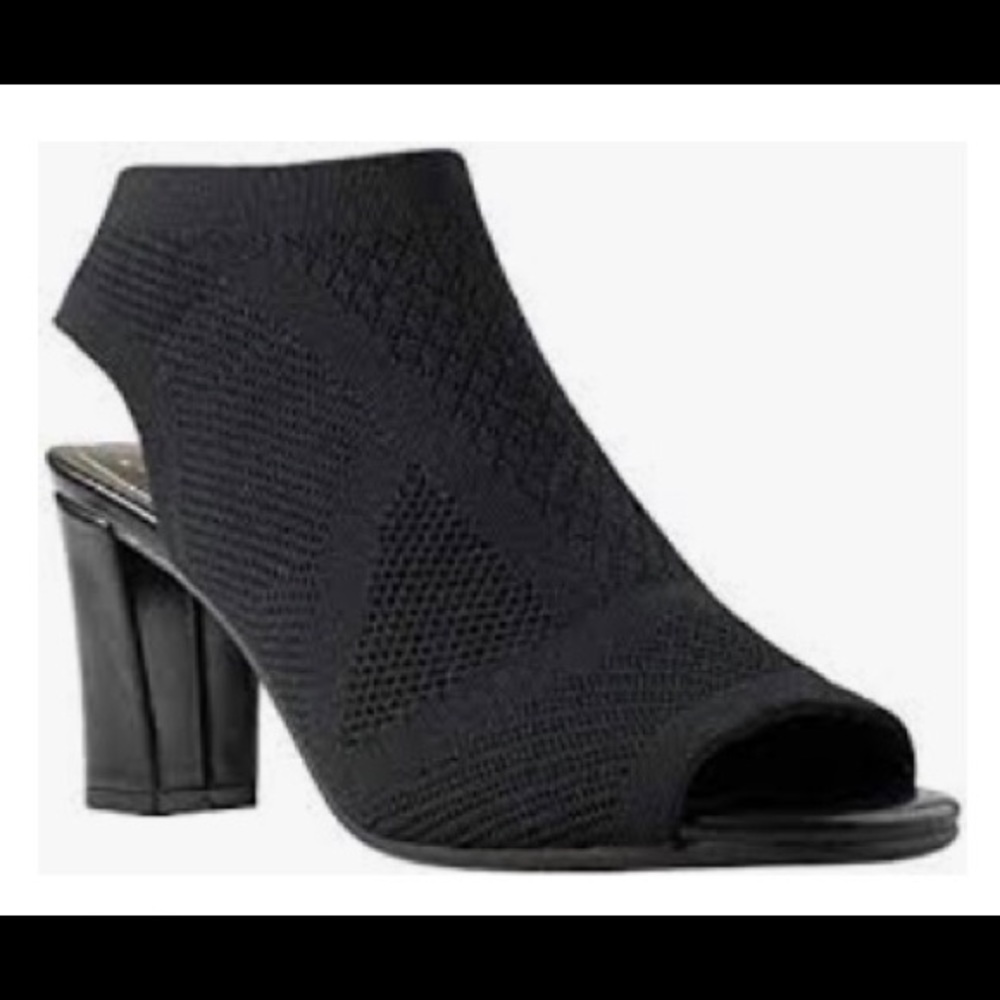 Impo black fabric heels